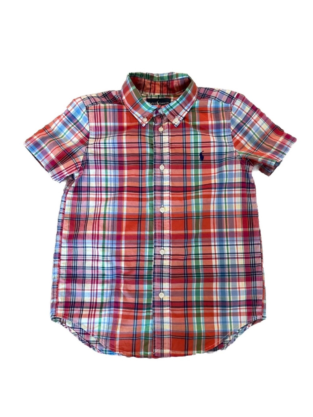 Polo Ralph Lauren Shirt Boys Youth Size (S) 6  Plaid Short Sleeve Button Down
